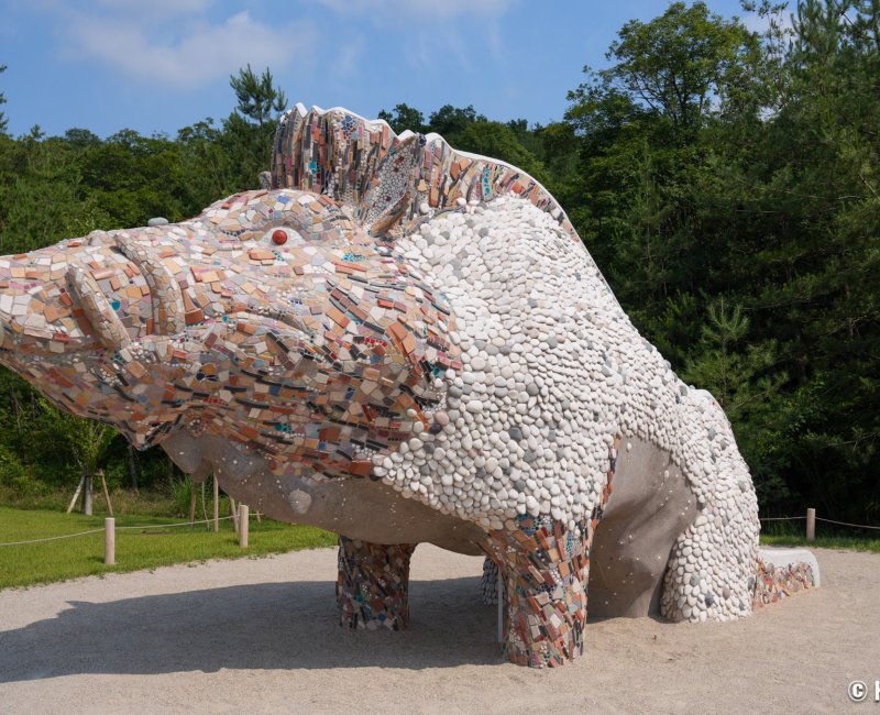 Ghibli Park (Nagoya), statue Lord Okkoto dans le Village de Mononoke Ghibli Park (Nagoya), statue Lord Okkoto dans le Village de Mononoke