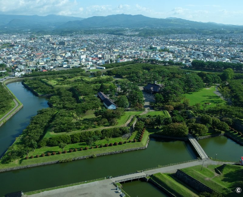 Hakodate (Hokkaido), vue sur les fortifications militaires Goryokaku en septembre