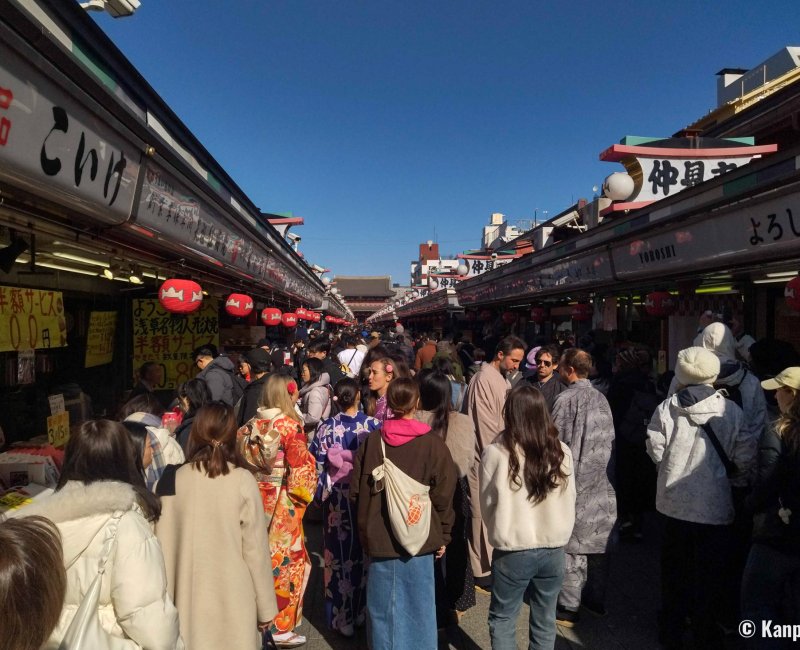 Senso-ji (Asakusa, Tokyo), concentration de touristes internationaux au début de l'année 2026 (2)
