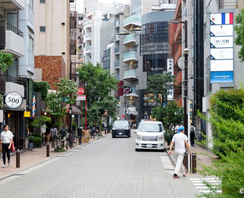 Azabu-Juban (Tokyo), Vue sur une rue commerçante d'Azabu-Juban Azabu-Juban (Tokyo), Vue sur une rue commerçante d'Azabu-Juban