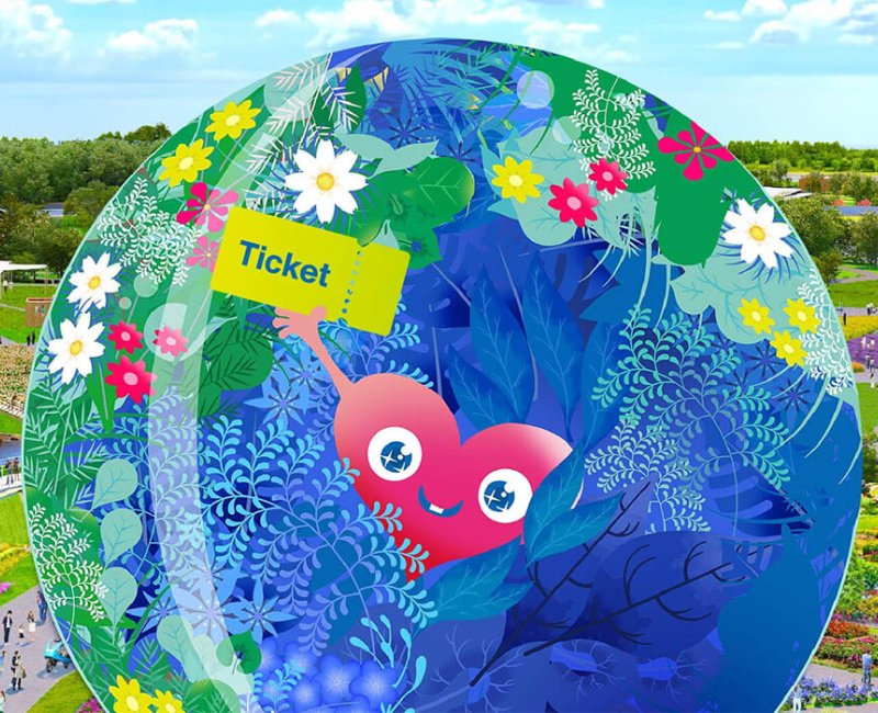 GREEN×EXPO 2027, visuel officiel avec la mascotte Tunk-Tunk GREEN×EXPO 2027, visuel officiel avec la mascotte Tunk-Tunk