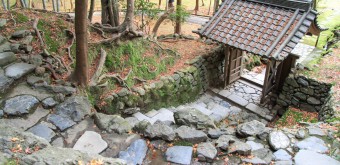 Saiho-ji temple Koke-dera (Kyoto), Porte et escalier de pierre