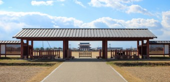 Heijo (Nara), Vue sur le Daigoku-den et la clôture en hiver 2