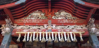 Kitaguchi Hongu Fuji Sengen (Fujiyoshida), Fronton du pavillon Haiden