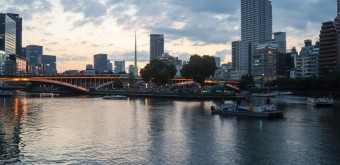 Rivière Okawa à Osaka en juillet pour Tanabata