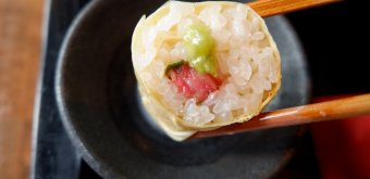Restaurant Nikko Yubamaki Zen, maki de Yuba et bœuf de Tochigi avec Wasabi