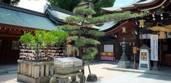 Kushida-jinja (Fukuoka), esplanade principale du sanctuaire