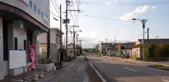 Tanegashima (Kyushu), rue du centre-ville de Minamitane au sud de l'île