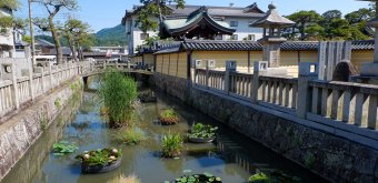 Zentsu-ji (Shikoku), Plan d'eau aménagé entre les 2 enceintes
