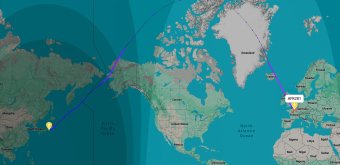 Suivi d'un vol AF281 et la route par le Pôle Nord début mars 2026 ©Flightradar24