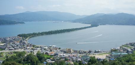 Amanohashidate, vue depuis l'observatoire du parc Kasamatsu
