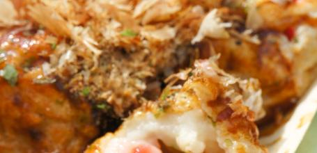 Parc Maruyama (Kyoto), assiette de takoyaki avec katsuobushi