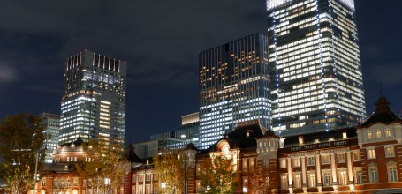 Gare de Tokyo côté Marunouchi, vue de nuit