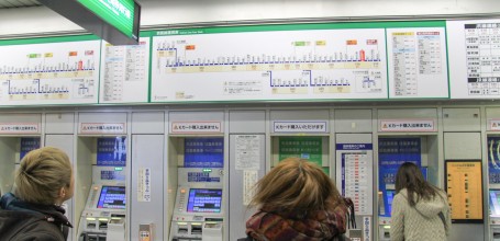 Bornes pour acheter des tickets de train au Japon