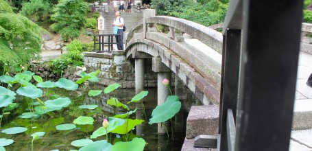 Temple Chion-in à Kyoto, Etang aux lotus au pied du Nokotsu-do