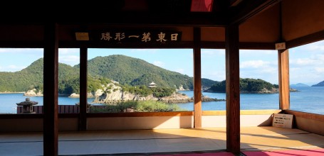 Tomonoura, salle en tatami Taichoro au Temple Fukuzen-ji