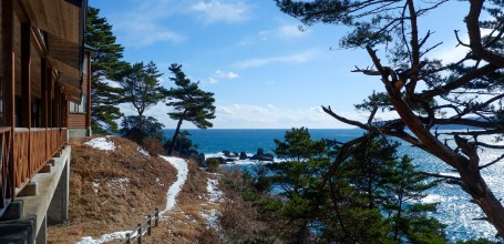 Vue sur la côte Sanriku Kaigan depuis le restaurant L'auréole