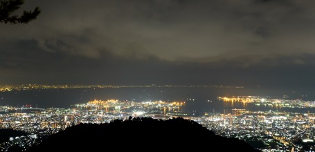Mont Rokko, panorama nocturne sur le port de Kobe 4