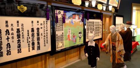 Musée de l'histoire d'Osaka, reconstitution d'une façade de théâtre traditionnel