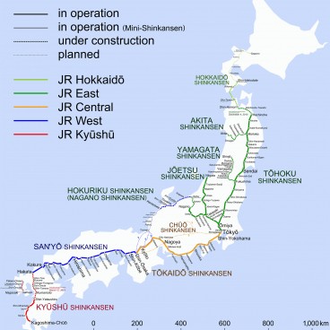 Carte Shinkansen Japon