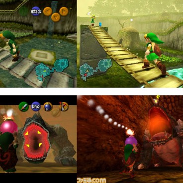Comparatif : à gauche la version N64, à droite la version 3DS