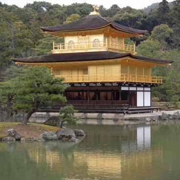 Kinkaku-ji (Kyoto), ancienne vue sur le Pavillon d'Or (3)