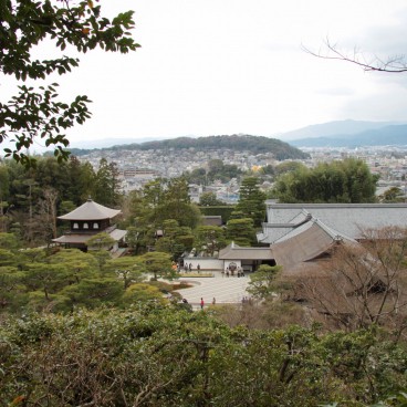 Ginkaku-ji, Vue sur le temple et le nord de Kyoto depuis les hauteurs en hiver