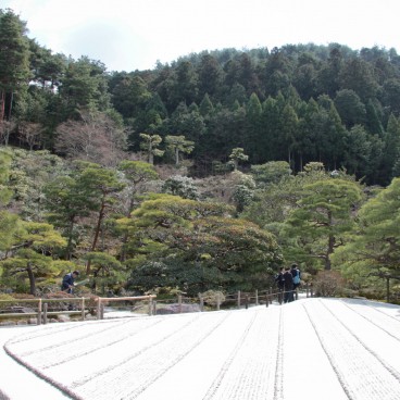 Ginkaku-ji, Vue sur le jardin sec en hiver