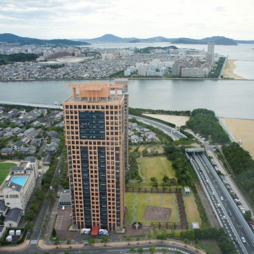 Fukuoka Tower, vue sur la baie de Hakata