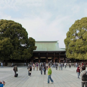 Meiji-jingu, Panorama de l'intérieur de l'enceinte avant la rénovation des 100 ans
