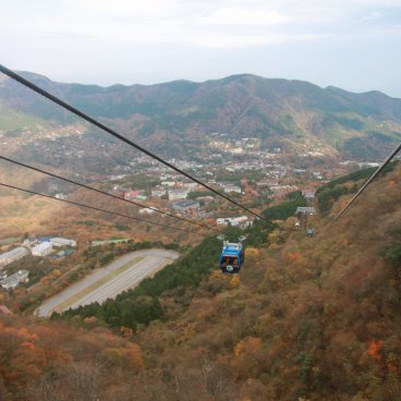 Hakone (Kanagawa), vue du téléphérique en automne
