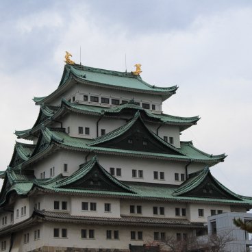 Château de Nagoya, vue sur le donjon avant rénovation à l'automne 2