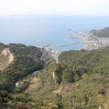 Nokogiriyama (Kanto), vue sur la péninsule de Bôsô depuis le téléphérique