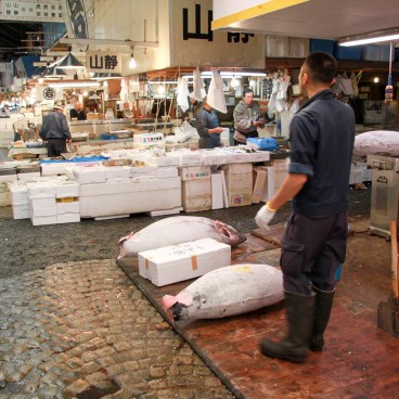 Marché aux poissons de Tsukiji, Vue des allées avant le déménagement 3