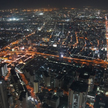 Osaka, Abeno Harukas, Vue sur le sud-ouest