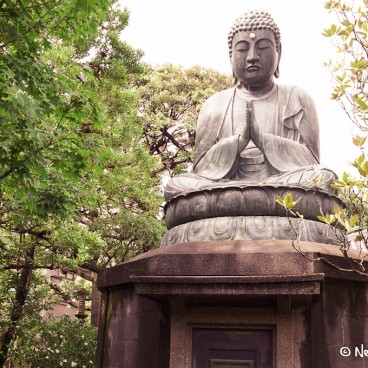 Yanaka (Tokyo), statue de bouddha en bronze du temple Tenno-ji