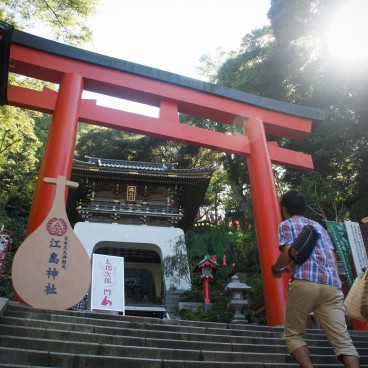 Enoshima-jinja, Grand torii et porte Zuishin-mon