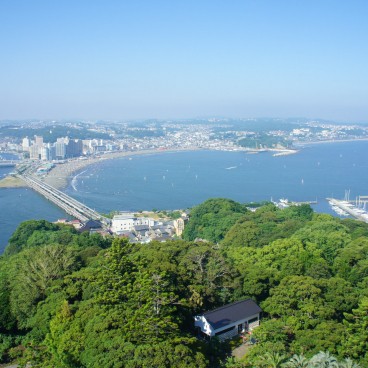 jardin Samuel Cocking (Enoshima), panorama depuis la tour Sea Candle 3