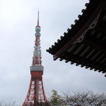 Tokyo Tower vue depuis le temple Zojo-ji