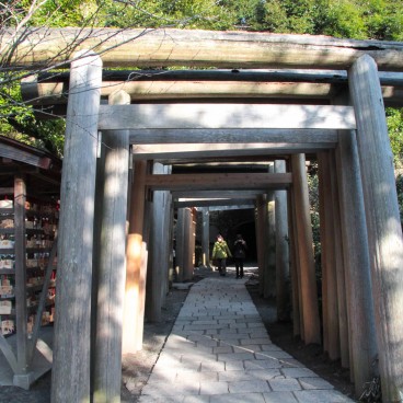 Tunnel de torii en bois à Zeniarai Benten 2