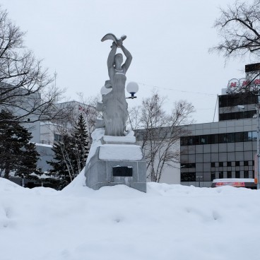 Sapporo, centre-ville en hiver sous la neige
