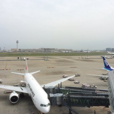 Aéroport de Haneda (Tokyo), Vue sur les avions et le tarmac