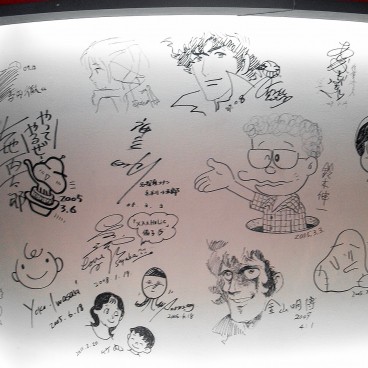 Musée de l'Animation de Suginami (Tokyo), Mur de dessins de personnages animés et caricature de Shin'ichi Suzuki