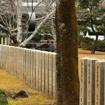 Daikaku-ji (Kyoto), Jardin et stèles dans l'enceinte du temple