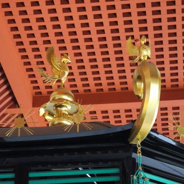 Heijo (Nara), Détail du trône de l'empereur dans le Daigoku-den