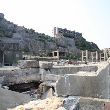 Hashima, Vue sur les ruines de Gunkanjima