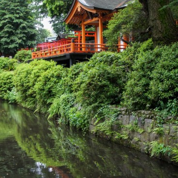 Nezu-jinja (Tokyo), Vue sur le pavillon Otome Inari et Senbon-Torii