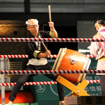 Fukuro Matsuri à Ikebukuro (Tokyo), joueur de taiko