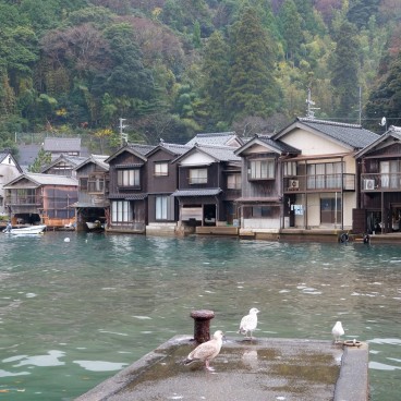 Ine (Kyoto), vue sur les maisons funaya installées sur l'eau