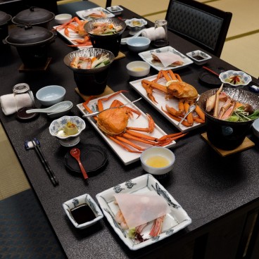 Kinosaki Onsen (Hyogo), Repas à base de crabe